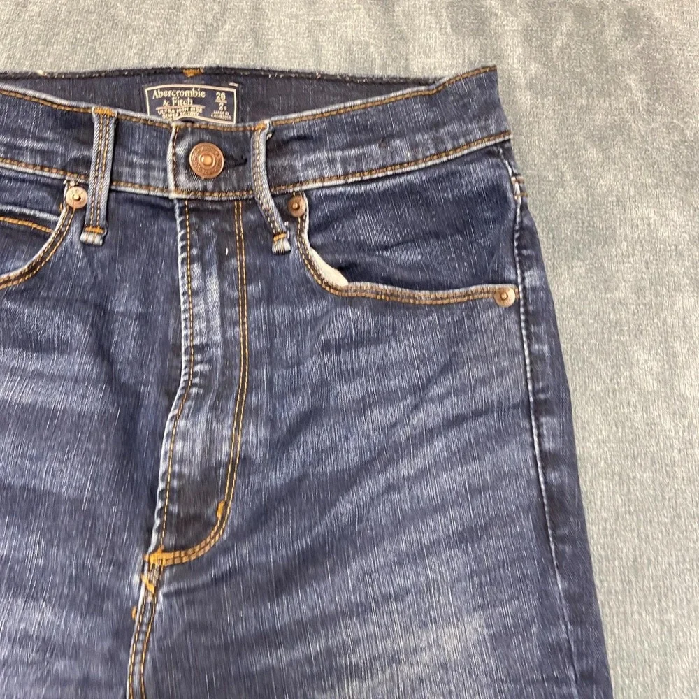 Abercrombie & Fitch Jeans Womens 26/2S Blue Denim Ultra High Rise Super Skinny